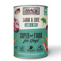 MAC's Adult Superalimentos 24 x 400 g - Pack Ahorro - Cordero y pato