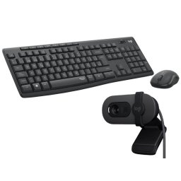 Logitech MK295 Silent Wireless Combo Ratón y Teclado Inalámbricos + Logitech Brio 100 Webcam FullHD