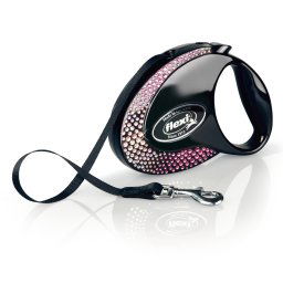 Correa extensible flexi Glam Composition de cinta, negra - M: hasta 20 kg (5 m)