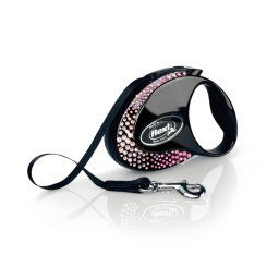 Correa extensible flexi Glam Composition de cinta, negra - S: hasta 12 kg (3 m)