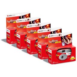 AgfaPhoto LeBox Flash Pack 5X Cámara Desechable con Flash para 27 Fotos