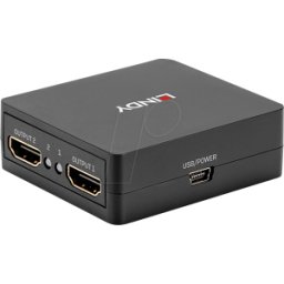 LINDY 38358 - HDMI Splitter, 2 puertos, compacto, 4K 60 Hz
