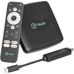 Youin Receptor You-Box T2, Android TV, sintonizador TDT integrado, Asistente de Google & Chromecast built-in. Negro