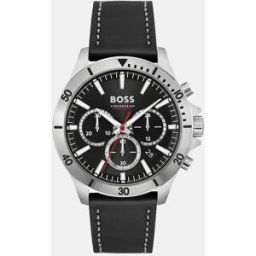 Boss Reloj de hombre Tropper 1514055 cronógrafo de piel negro. Negro