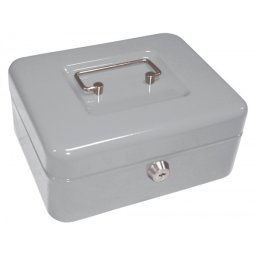 Caja caudales q-connect 8" 200x160x90 mm plata con portamonedas