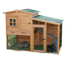 Conejera Kerbl Pet Fortuna con recinto exterior para animales pequeños - 220 x 115 x 75 cm (L x An x Al) (2 paquetes*)