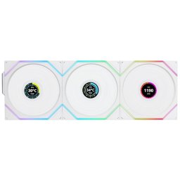 Lian Li UNI FAN TL120 Wireless LCD RGB Pack Triple Ventilador Suplementario 120mm Blanco
