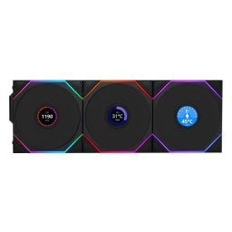 Lian Li UNI FAN TL120 Wireless LCD REVERSE RGB Pack Triple Ventilador Suplementario 120mm Negro