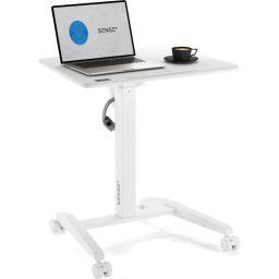 SENSE7 Escritorio Portátil Móvil con Ruedas 70x52 Blanco