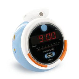 Reloj Despertador Proyector USB El Principito Infantil Radio FM Pantalla LED Rojo