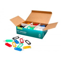 Llavero portaetiquetas q-connect expositor de 240 unidades colores surtidos