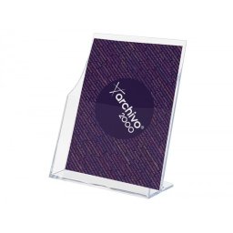 Expositor archivo 2000 premium portafolletos din a5 vertical cristal transparente 95x160x210mm