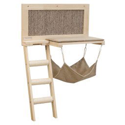 Cama con rascador Kerbl Pet Timber para gatos - marrón