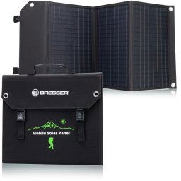 Bresser Cargador Solar Móvil Ultracompacto 60W con Salida USB y DC