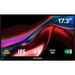 Monitor portátil Verbatim 32239 17.3" 4K Ultra HD IPS Táctil HDR FreeSync USB-C HDMI Negro
