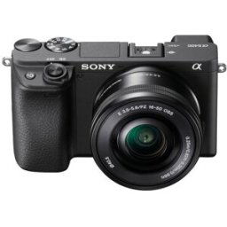 Sony Alpha 6400A. Cámara mirrorless APS-C con objetivo intercambiable 16-50 mm f/3.5-5.6 Power Zoom. Negro