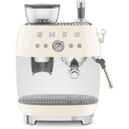 SMEG Cafetera espresso manual EGF03 con molino. Beige