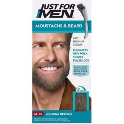 Just for Men Tinte para bigote y barba a base de gel de fácil aplicación 1 un. M-35 Medium Brown