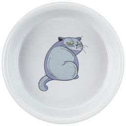 Comedero de cerámica Trixie con ilustración para gatos - 250 ml,13 cm de diámetro
