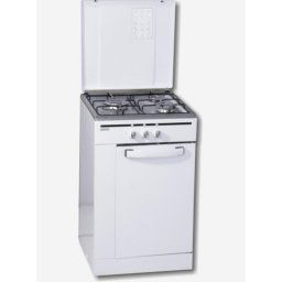 Cocina independiente Rommer CFS-3 FG 3 quemadores gas butano control giratorio blanca