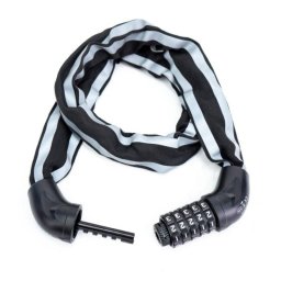 Candado cadena antirrobo con combinación de 5 dígitos, cable de acero recubierto de PVC para patinetes y bicicletas