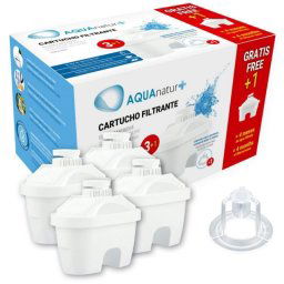 Filtro de agua universal AQUAnatur+ para jarras, reducción de metales pesados y 4 etapas, duración 150L