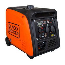 Generador Eléctrico Inverter Gasolina 3900W Black and Decker, Arranque Eléctrico/Manual, USB, DC 12V, ATS, Silencioso, Portátil con Ruedas