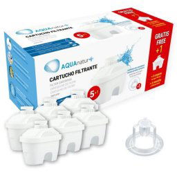 Filtro de agua universal AQUAnatur+ para jarras filtrantes, 4 etapas, 150L, elimina metales pesados