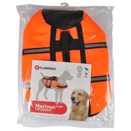 Chaleco salvavidas Flamingo, naranja para perros - Talla M: aprox. 35 cm de largo de espalda