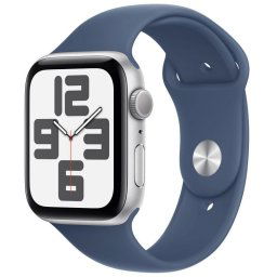 Apple Watch SE GPS 44mm Caja de Aluminio Plata con Correa Deportiva Azul Denim S/M