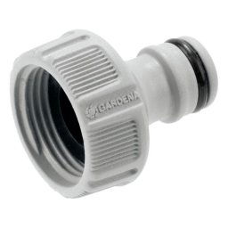 Conector de grifo resistente anti-salpicaduras Gardena 26.5mm para manguera de jardín gris