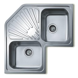 Fregadero Teka Angular 2C Acero Inoxidable 2 Senos Esquina 830x830mm Encastre