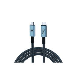 Cable USB Tipo C a Tipo C 2m 240W PD, transferencia 40Gbps, carga rápida, Emark GEN3, diseño plano aluminio