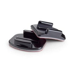 Soportes Adhesivos Impermeables para GoPro HERO, Resistencia Industrial, 3 Curvos y 3 Planos, Negro, Plástico