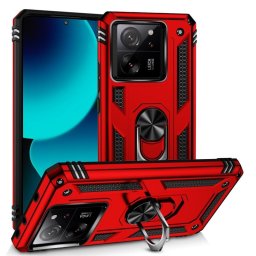 Max Power Digital Funda Magnética Para Xiaomi Mi 13T / Mi 13T Pro Carcasa Con Anillo Giratorio Rojo