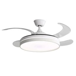 Ventilador de Techo Klack Aspas Retráctiles 106cm Blanco LED Dual Ultra Silencioso Control Remoto