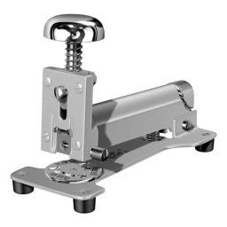 Grapadora de mano metálica 25 hojas, Cromo/Gris, Zamak y Acero, cuello 8cm, 132mm