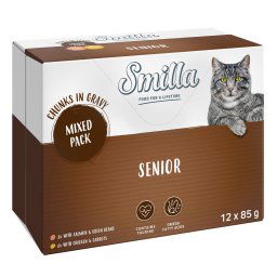 Smilla Senior Bocaditos en salsa con verduras en bolsitas - Pack mixto (12 x 85 g)