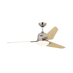 CasaFan Eco Aviatos BN-AH Ventilador de Techo con Motor DC Luz y Mando 24W Arce/Cromo Satinado