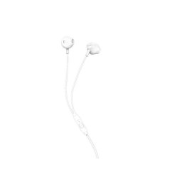 Auriculares Philips con cable, micrófono integrado y sonido estéreo en blanco