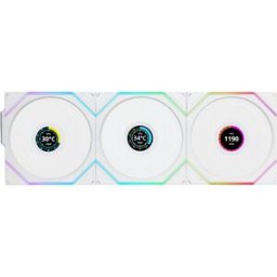 Lian-Li Ventilador UNI FAN TL120 LCD Wireless RGB Reverse PWM Blanco 120mm (Pack 3)