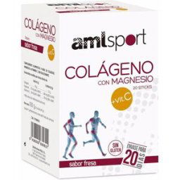 Amlsport Colágeno Con Magnesio + VIT.C sabor fresa 20 sticks