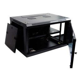 Powergreen Armario Rack Mural 19" 6U 600x450mm + Termostato + 2 Ventiladores + 1 Bandeja Fija
