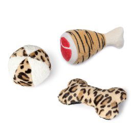 Pata de tigre Karlie juguete para perros - Set de 3 (pelota, hueso, jamón)