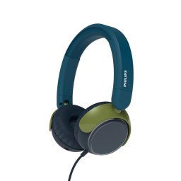 Auriculares Philips con cable, USB-C, micrófono integrado y colores Azul/Verde/Gris