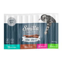 Smilla Long Sticks snacks para gatos 10 x 5 g - Pack mixto 2 (Conejo, Oca, Cordero y Caza)