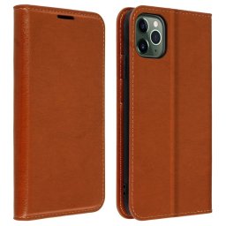 Avizar Funda de Piel Auténtica Camel para Apple iPhone 11 Pro Max