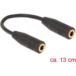 DELOCK 65896 - Adaptador Audio jack hembra 3,5 mm hembra 4 pines metal 13 cm