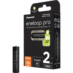 PANASONIC ENELOOP P 2XAAAB - Eneloop PRO, batería NiMH, AAA (Micro), 930 mAh, paquete