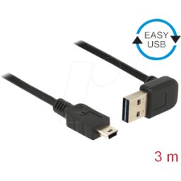 DELOCK 83545 - Cable USB 2.0, enchufe EASY a, etc. En conector Mini B, 3 m